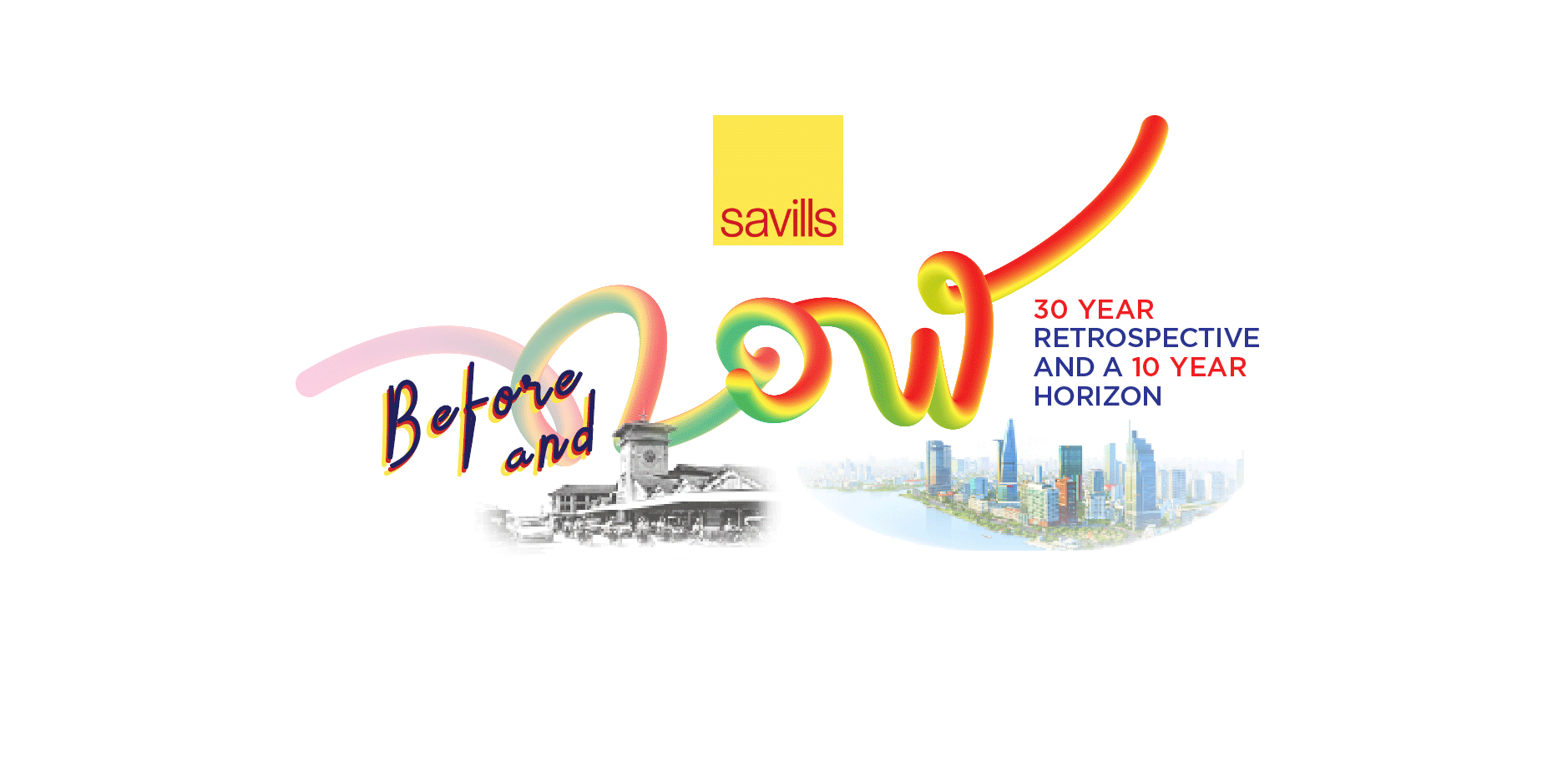 Concept KV của sự kiện - Sự kết nối giao thoa giữa xưa và nay, Savills là cầu nối hành trình 30 năm cho sự phát triển ngành bất động sản tại VN